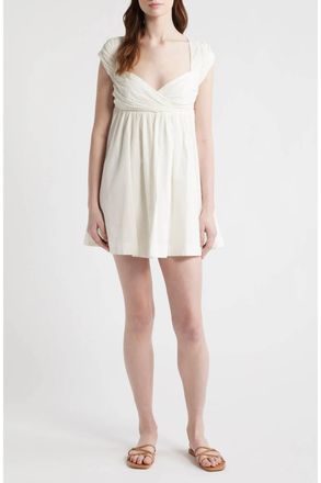 Free People Raven Open Back Babydoll Minidress In Ivory