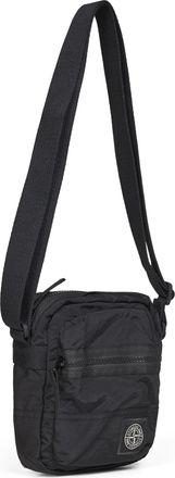 Stone Island Mens Crossbody Bag Coated Nylon Black Resin Belt