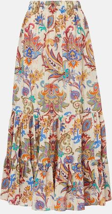Etro Gonna lunga in cotone con stampa paisley