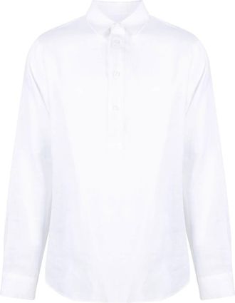 Orlebar Brown long-sleeve polo shirt - men - Linen/Flax - XXXL - White