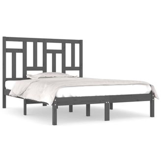 Berkfield Home Bed Frame Grey Solid Wood Pine 200x200 cm