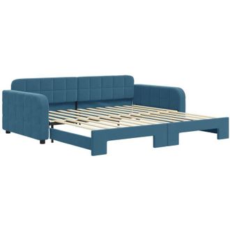 vidaXL Sof&aacute; Cama Nido Terciopelo Azul 100x200 Cm Vidaxl