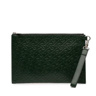 Burberry Pre-owned Burberry Embossed Leather TB Monogram Clutch Ladies F042E2F33QKUA12Q