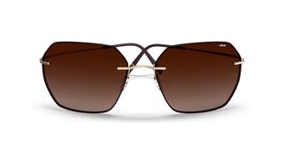 Silhouette Caleum Rimless 8745/75 7930 Mens Sunglasses Gold Size 59