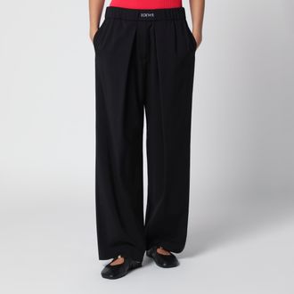 Loewe Elasticated wool trousers in black