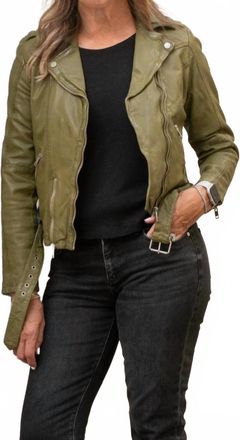 Mauritius Wild Leather Jacket In Olive
