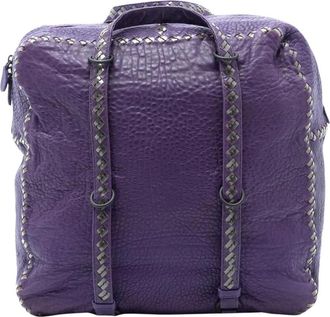 Bottega Veneta Pre-owned Leather Duffel Bag - Dames - Vintage Weekendtas - Paars - ONE Size - Leer - Vintage
