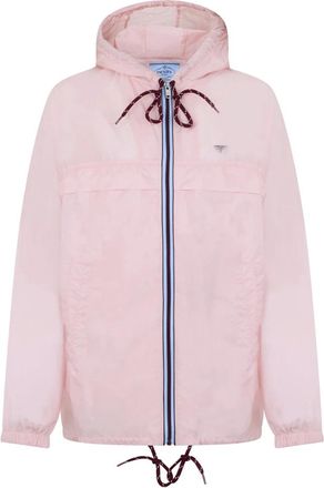 Prada Lichtgewicht Re-Nylon Regenjas met Capuchon - Dames - Zomerjassen - Roze - S - Nylon - Jassen