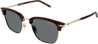 Montblanc MB0242S Asian Fit 009 Mens Sunglasses Gold Size 55