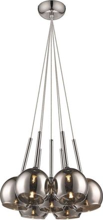 Netlighting Spring 7 Light Cluster Pendant Chrome with Glass Shades G9