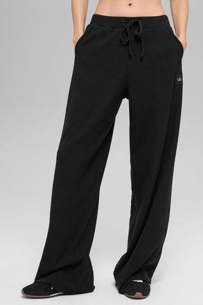 Alo | Muse Wide Leg Pants in Black, Size: Medium