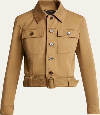 Saint Laurent Collared Button Down Belted Jacket