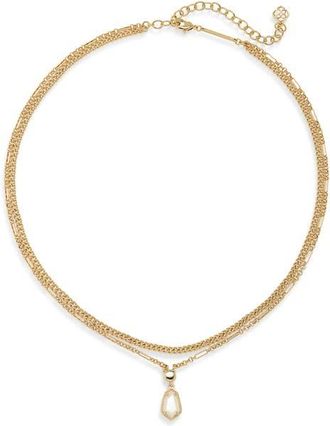 Kendra Scott Alexandria Pendant Layered Necklace in Gold/Ivory Mother Of Pearl at Nordstrom