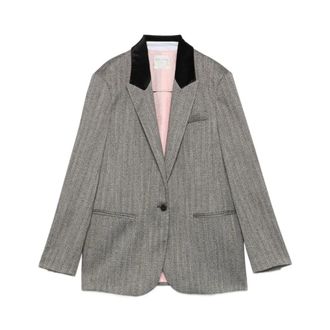 Forte_Forte Jassen, Dames, Grijs, XS, Visgraat Blazer