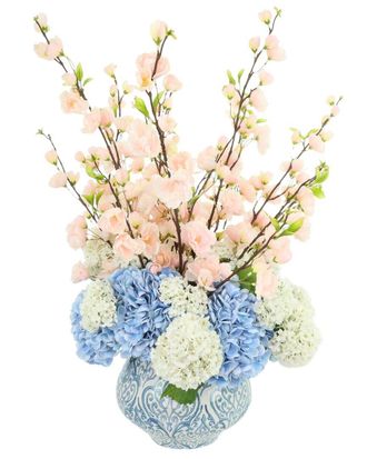 Creative Displays Inc. Handmade Faux Cherry Blossom & Real Touch Hydrangea Arrangement