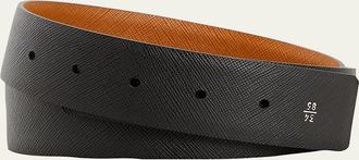 Prada Mens Reversible Saffiano Leather Belt Strap