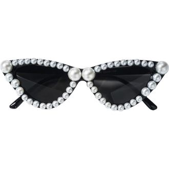 Untamed Petals Times Square Sunnies in Black at Nordstrom