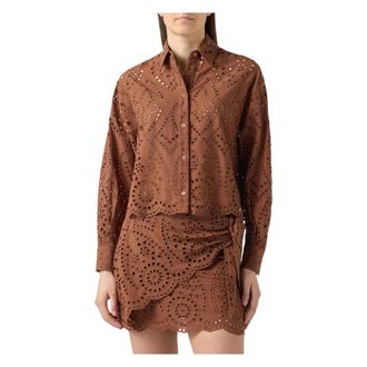 MC2 Saint Barth Shirts, female, Brown, Size: XS Oriane Sangallo Linewave Embry 19