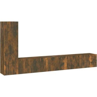 vidaXL Vidaxl - 3 Piece tv Cabinet Set Smoked Oak Engineered Wood