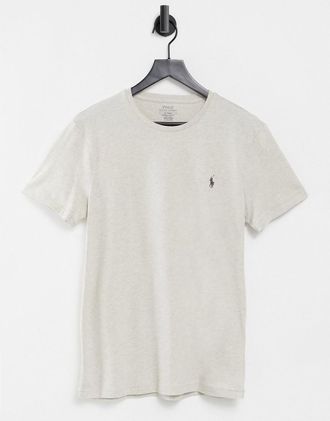Polo Ralph Lauren T-shirt beige m&eacute;lange con logo-Neutro