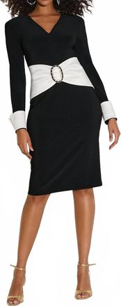 Joseph Ribkoff Knee-Length Bodycon Dress In Black/vanilla