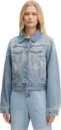 Victoria Beckham Katoenen Denim Jas - Dames - Spijkerjassen - Blauw - M - Katoen - Jassen