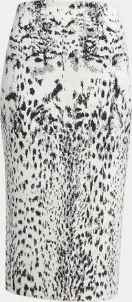 Tom Ford Lynx Jacquard Compact Velvet Knit Pencil Skirt