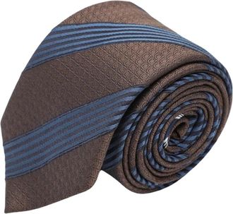 Ferragamo Cravatta 7cm - Heren - Stropdassen - Bruin - ONE Size - Leer - Accessoires