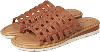 Me Too Arien Sandals Womens Brown Leather Open Toe Slip On Slide HTAT1543