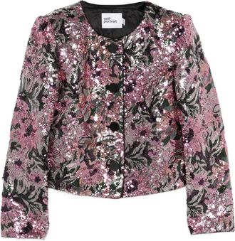 Self Portrait Jack met pailletten - Roze