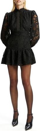 Bardot Remy Embroidered Lace Long Sleeve Minidress in Black at Nordstrom Rack, Size 8