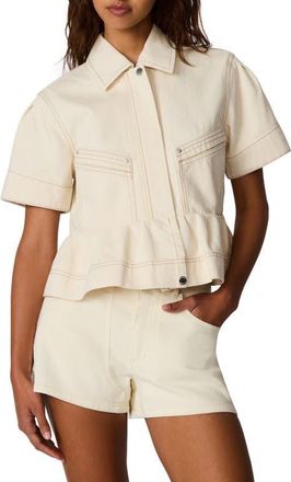 Steve Madden Haezel Peplum Jacket in Natural at Nordstrom, Size X-Large