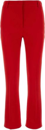 Valentino Garavani Cady Pant - Dames - Wijde Broeken - Rood - XS - Leer - Broeken