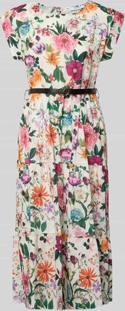 Zabaione Midikleid mit G&uuml;rtel Modell Ol44iviraa in Hellbraun, Gr&ouml;&szlig;e XXL