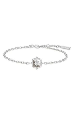 Ania Haie Colorblock Mother Of Pearl Charm Bracelet in Silver at Nordstrom