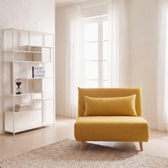 Maisons du monde Sof&aacute; cama de 1 plaza en amarillo mostaza