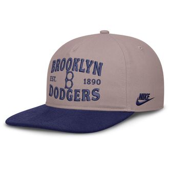 Nike Brooklyn Dodgers Cooperstown Pro Nike Mens MLB A-Frame Adjustable Hat in Brown | NB1B0KJ9KB-HG2
