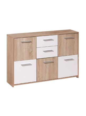Dmora Aparador efecto madera blanco 120x30 cm