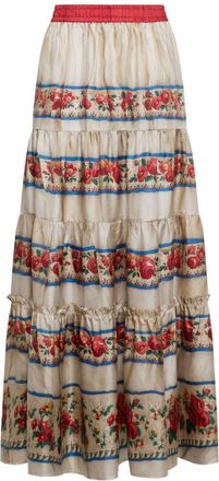 Pierre-Louis Mascia Pierre Louis Mascia Womens Printed Silk Skirt
