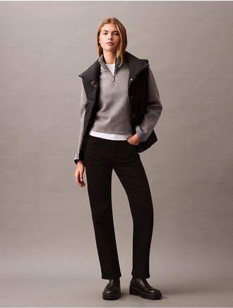 Calvin Klein Womens Spacer Quarter Zip Sweatshirt - Grey - XS