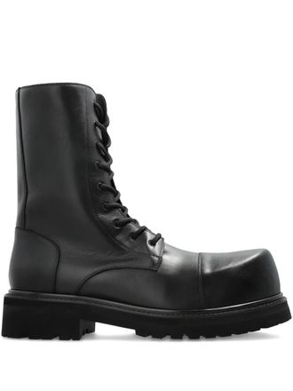 VETEMENTS Stomp leren combat boots - Zwart