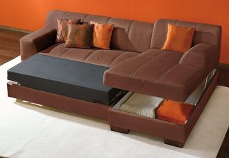 HOME AFFAIRE Ecksofa »Falk klare Linien, elegant und zeitlos, L-Form« mit Federkern und wahlweise mit Bettfunktion