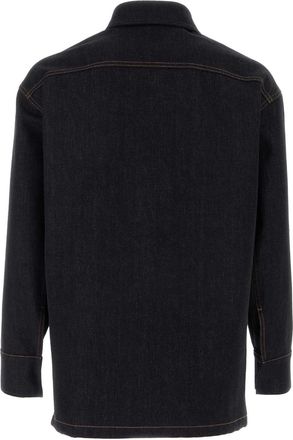 Fendi Mens Embroidery Jacket Blue Cotton