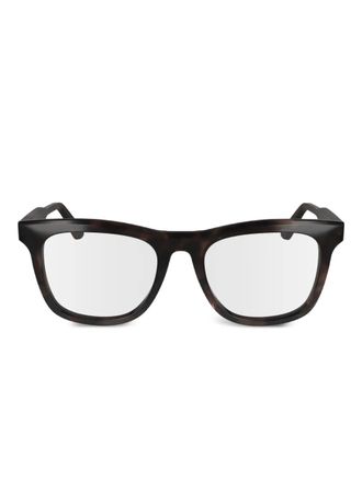 Calvin Klein rectangle acetate frames - Brown