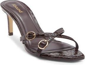 Abound Sylvia Croc Embossed Heeled Sandal in Brown Chocolate at Nordstrom Rack, Size 10