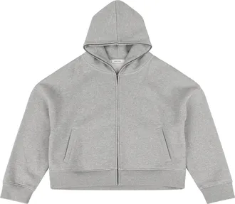 Entire studios Cropped Zip-Up Hoodie with Relaxed Fit and Hood