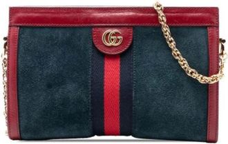 Gucci Pre-owned Shoulder Bags, female, Blue, Size: ONE SIZE Pre-owned Suede Crossbody Bag