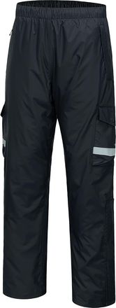 Bassdash Complete Mens Breathable Waterproof Rain Pant Lightweight Over Pant with 1/2 Zip Legs for Fishing Kayaking Hiking Black
