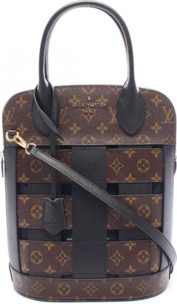 Louis Vuitton Black Brown Monogram Coated Canvas Handbag Tote Bag (Pre-Owned)