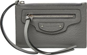 Balenciaga Gray Leather Coin Purse/Coin Case (Pre-Owned)